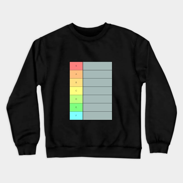 Video Game Tier List Crewneck Sweatshirt by TriHarder12